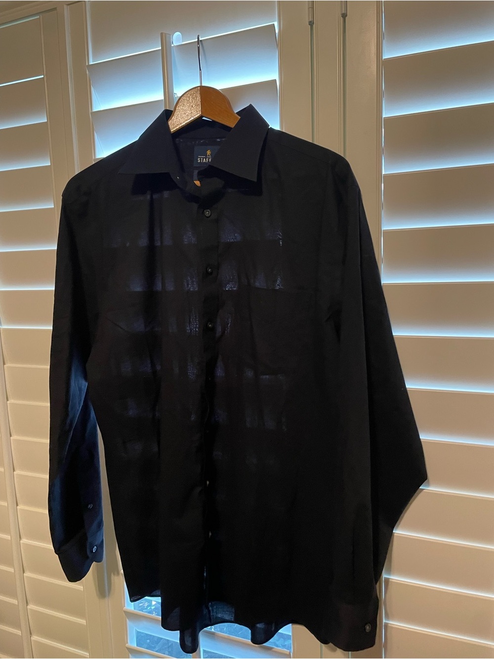 Stafford Mens Long  Sleeve Travel Easy-Care Broadcloth Dress Shirt Reg 16 1/2